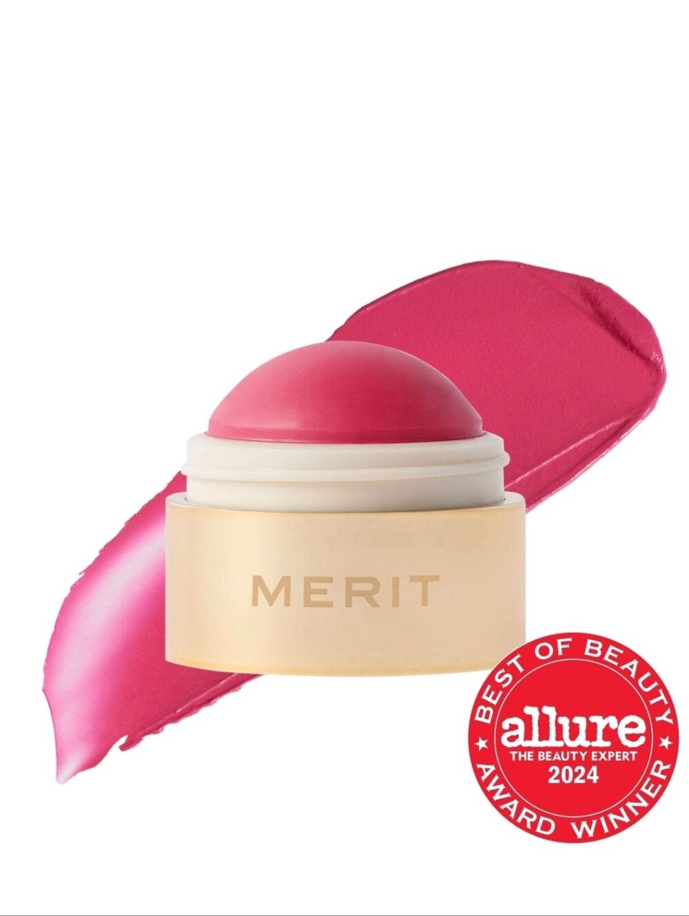 MERIT Cream Blush Dome in Bright Pink